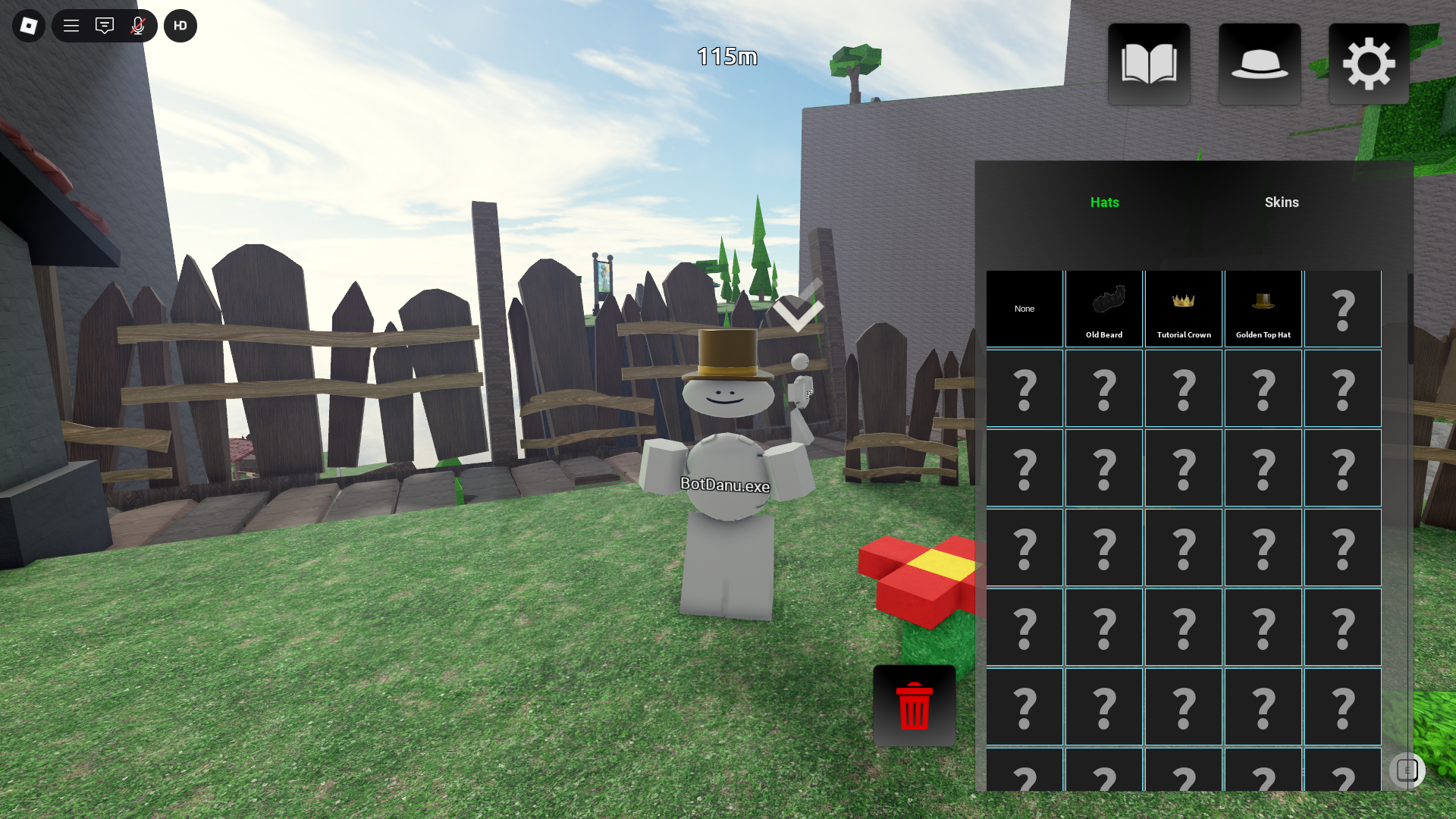 Golden Top Hat from codes (Image via Roblox Corporation)
