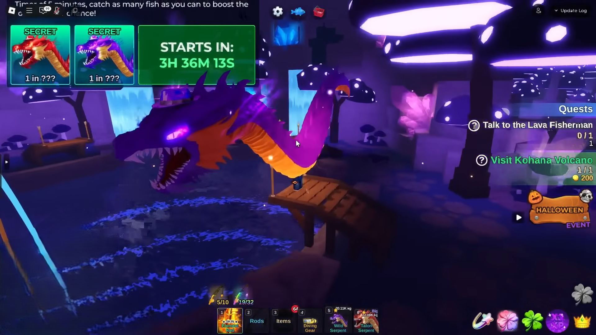 Talon Serpent and Wild Serpent in Fish it (Image via Roblox Corporation)