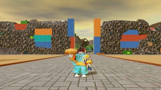A player holding an Item in Dump