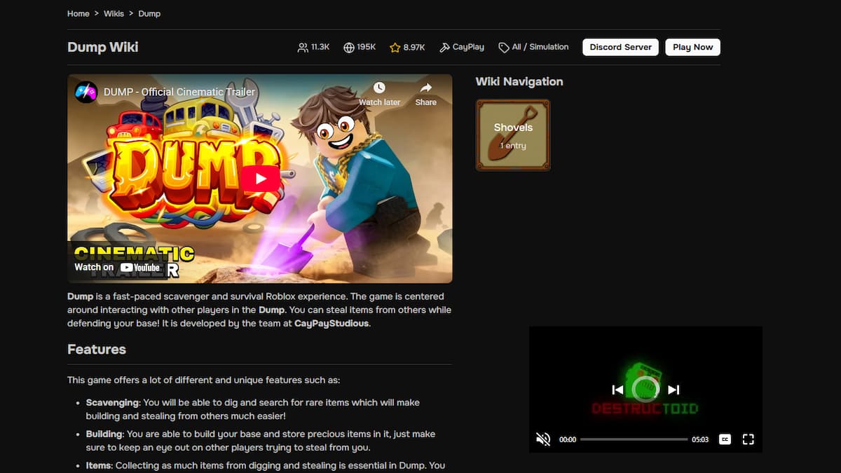 The Dump Wiki Page