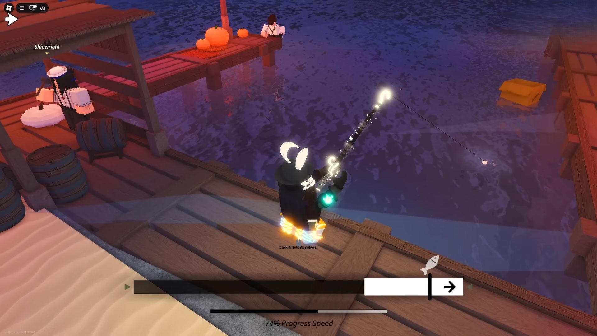 Fishing with Random Rod (Image via Roblox Corporation)