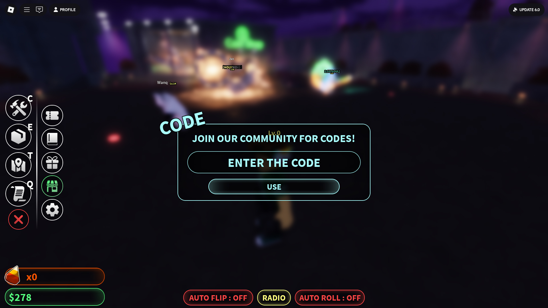 Redeem your codes here (Image via Roblox Corporation)