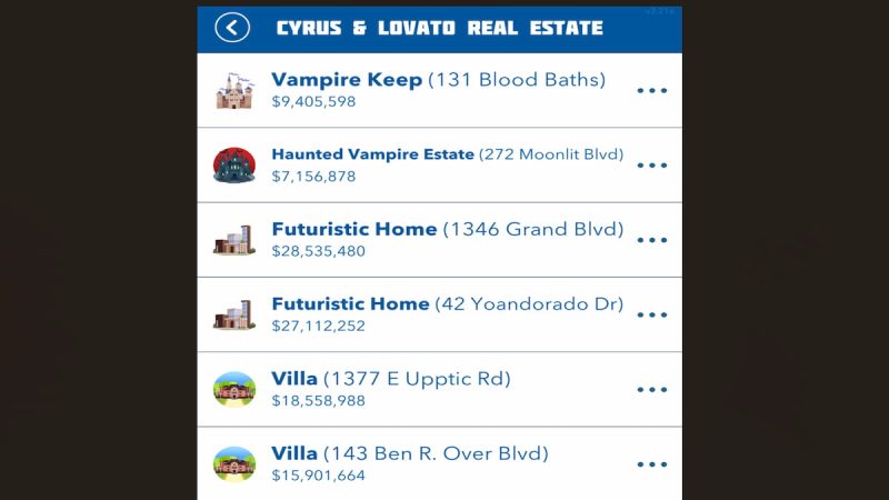 How to acquire a Vampire Castle, Keep, or Estate in BitLife