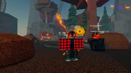 The player standing near Pumpkin King