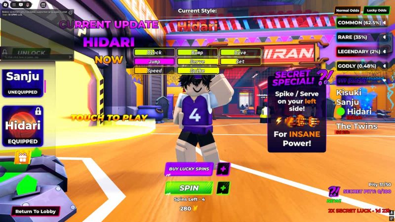 How to get the Hidari Style in Volleyball Legends