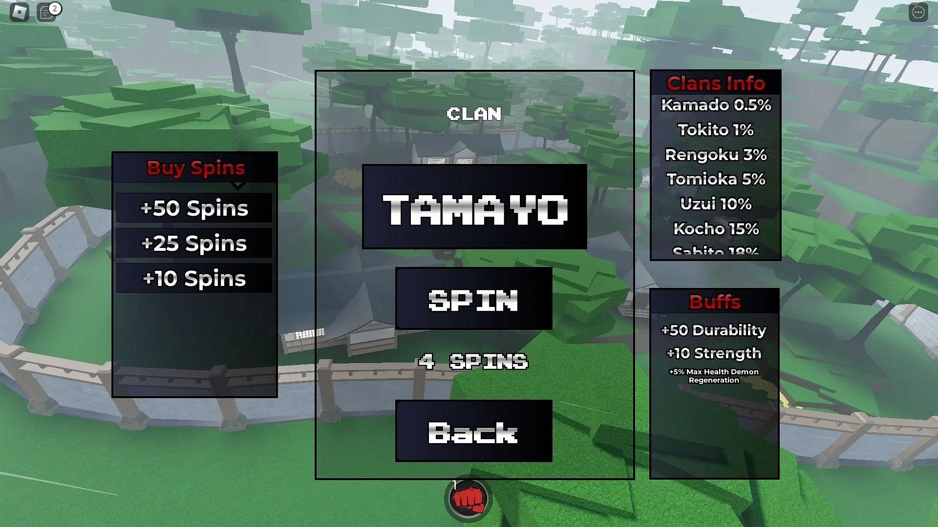 Keep spinning until you get the Tsugikuni Clan