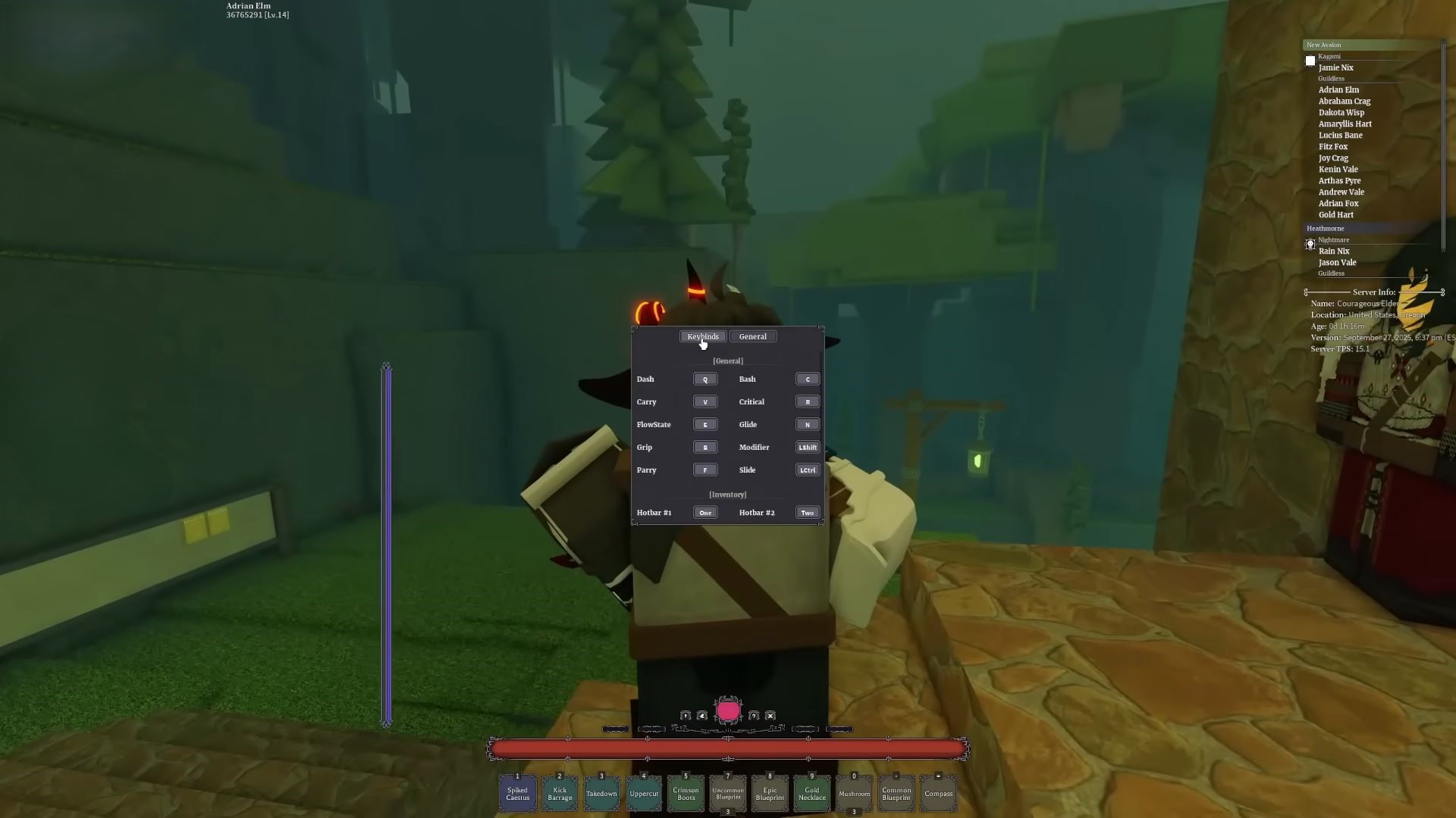 Keybinds (Image via Roblox Corporation)