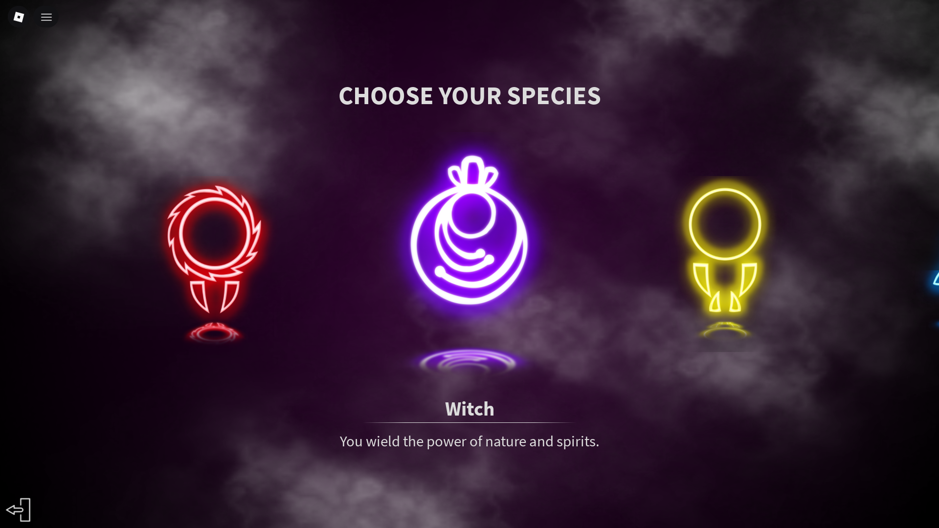Vampire Town faction selection screen