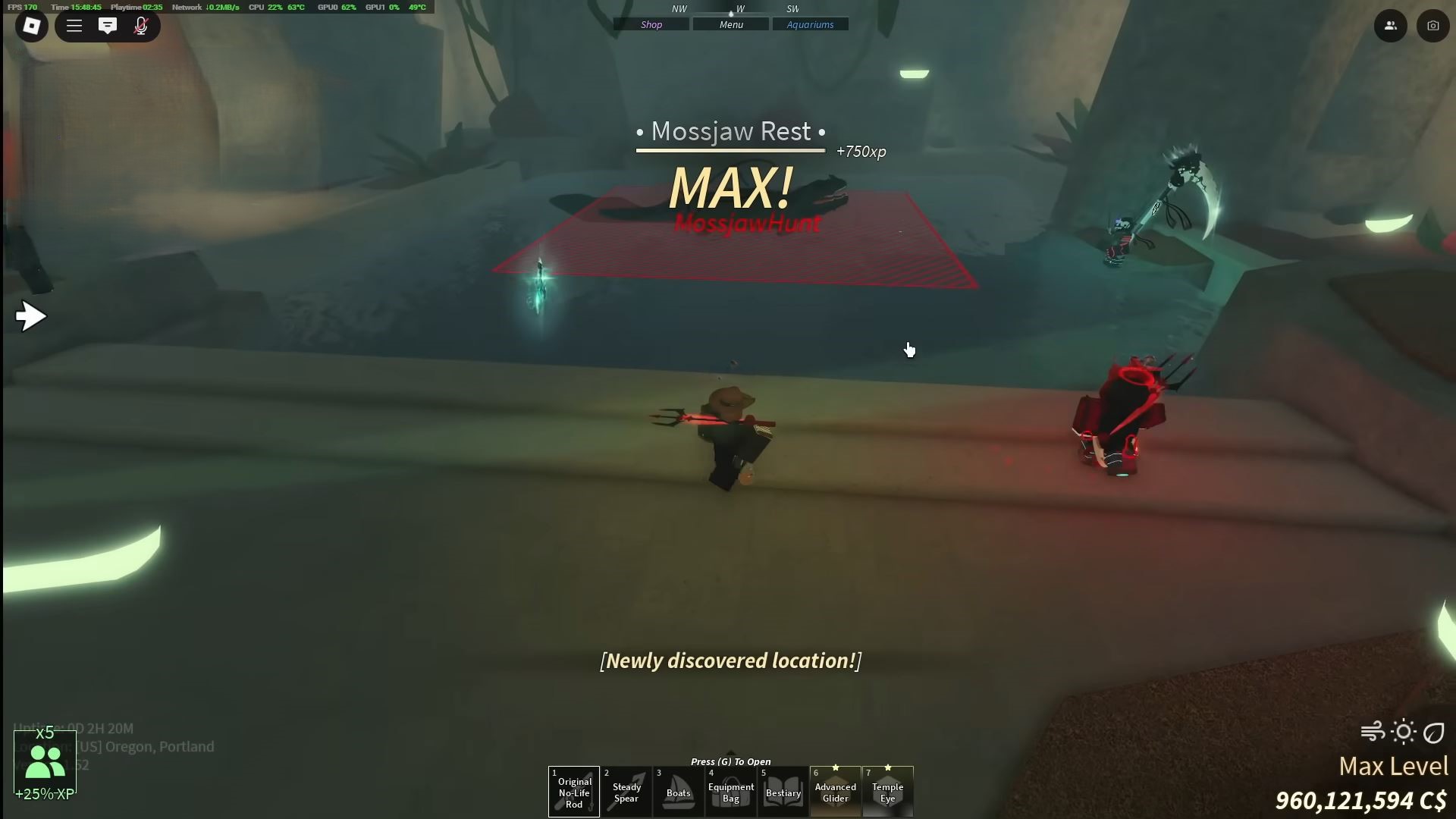 Mossjaw location (Image via Roblox Corporation)