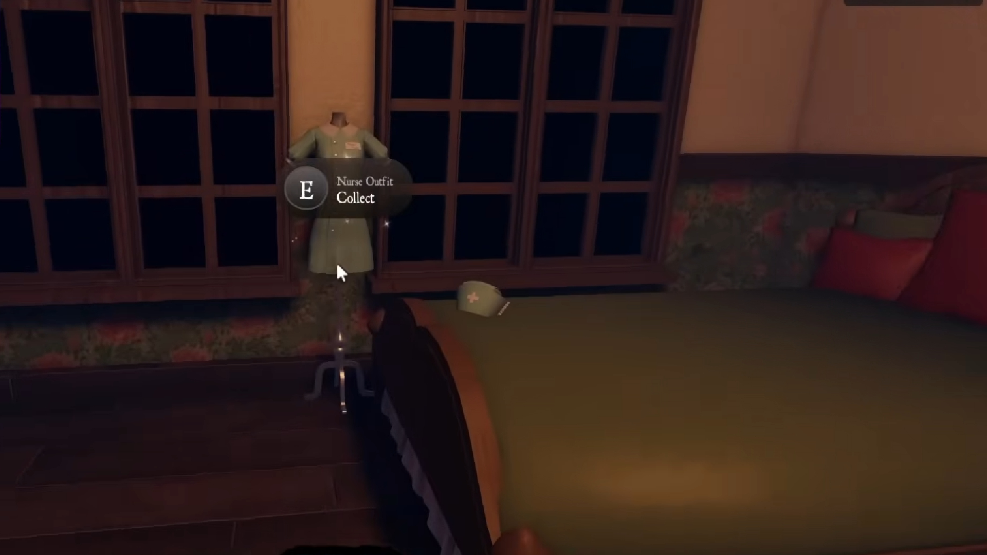 Nurse Julie's Outfit beside the bed (Image via Roblox Corporation)
