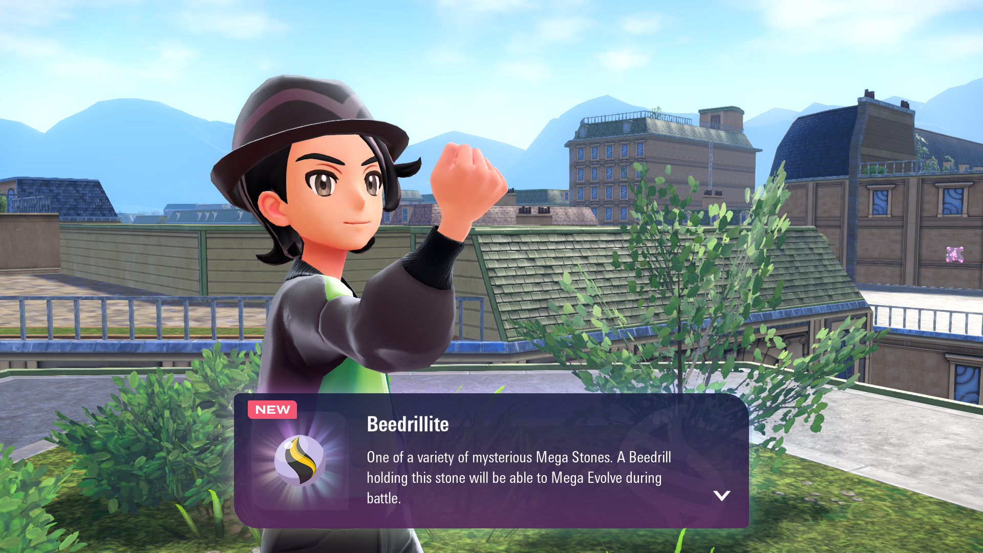 Beedrillite Mega Stone acquisition shown post-battle (Source: The Pokemon Company)