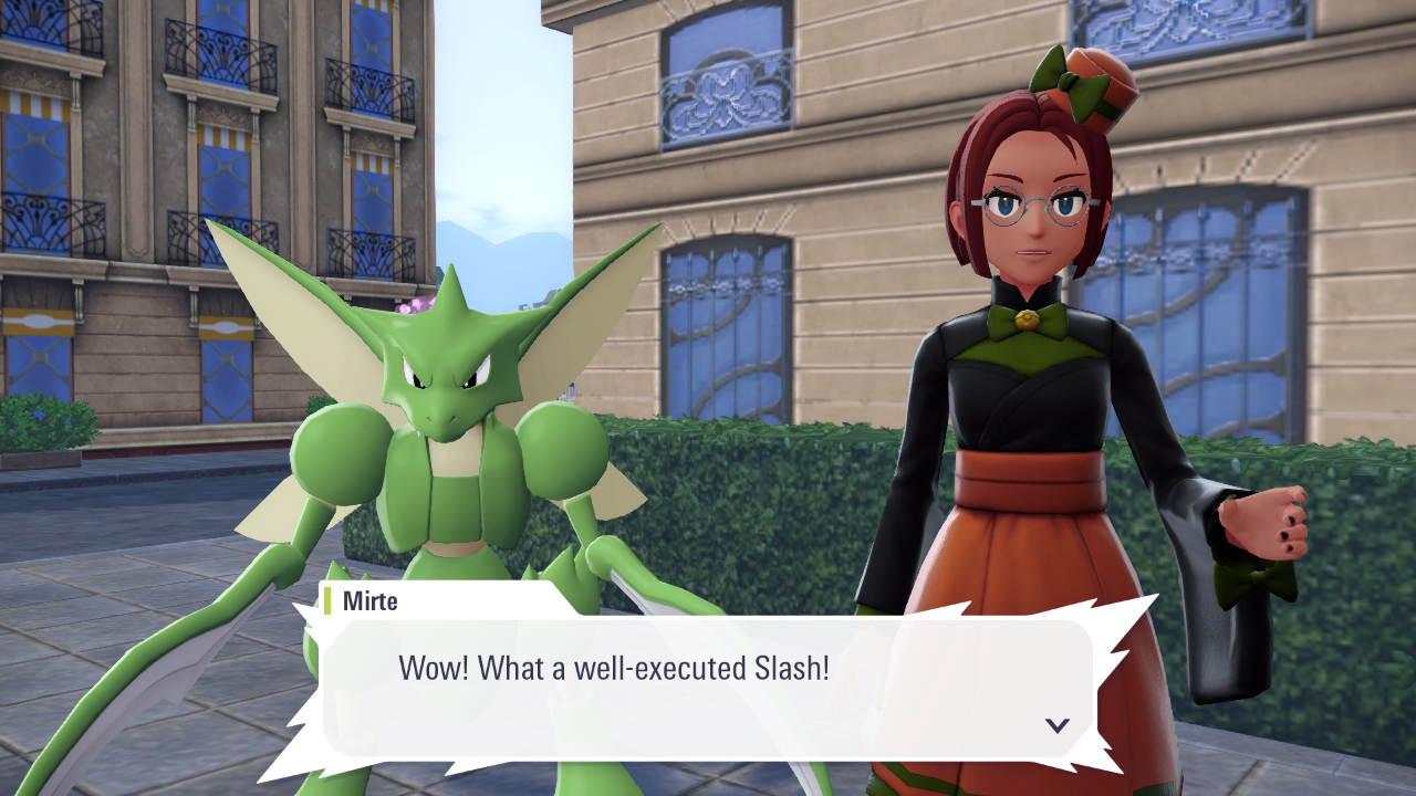 Demonstrating Slash technique on training dummy (Source: The Pokemon Company)