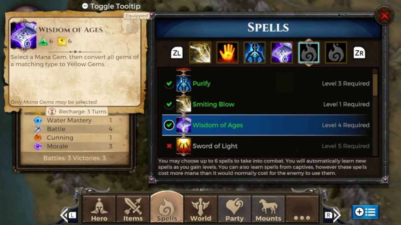 Puzzle Quest: Immortal, PC, Gameplay, Elementalist Spells, Tier List & Best Build Tips, Screenshot