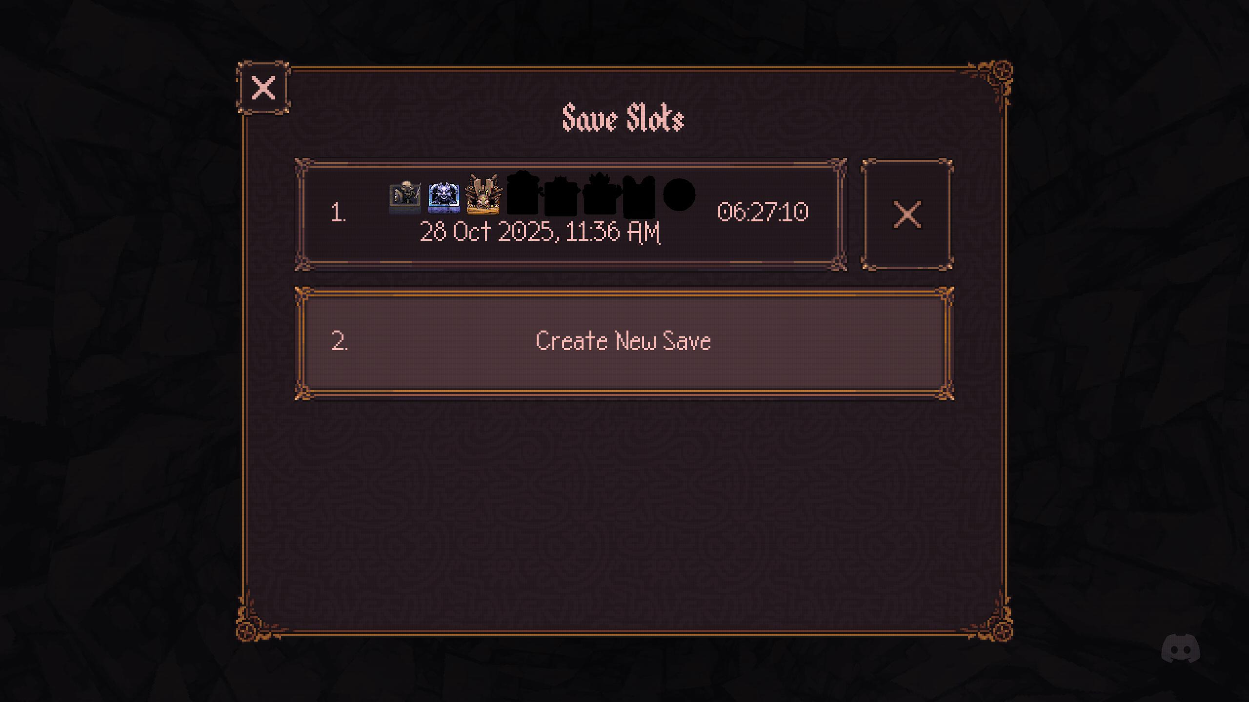 New save creation interface in Ball X Pit