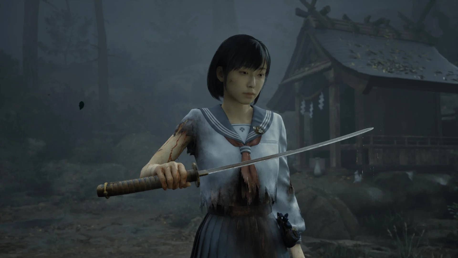 Character wielding ceremonial weapon