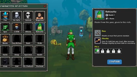 Megabonk Robinette stats and description at character select