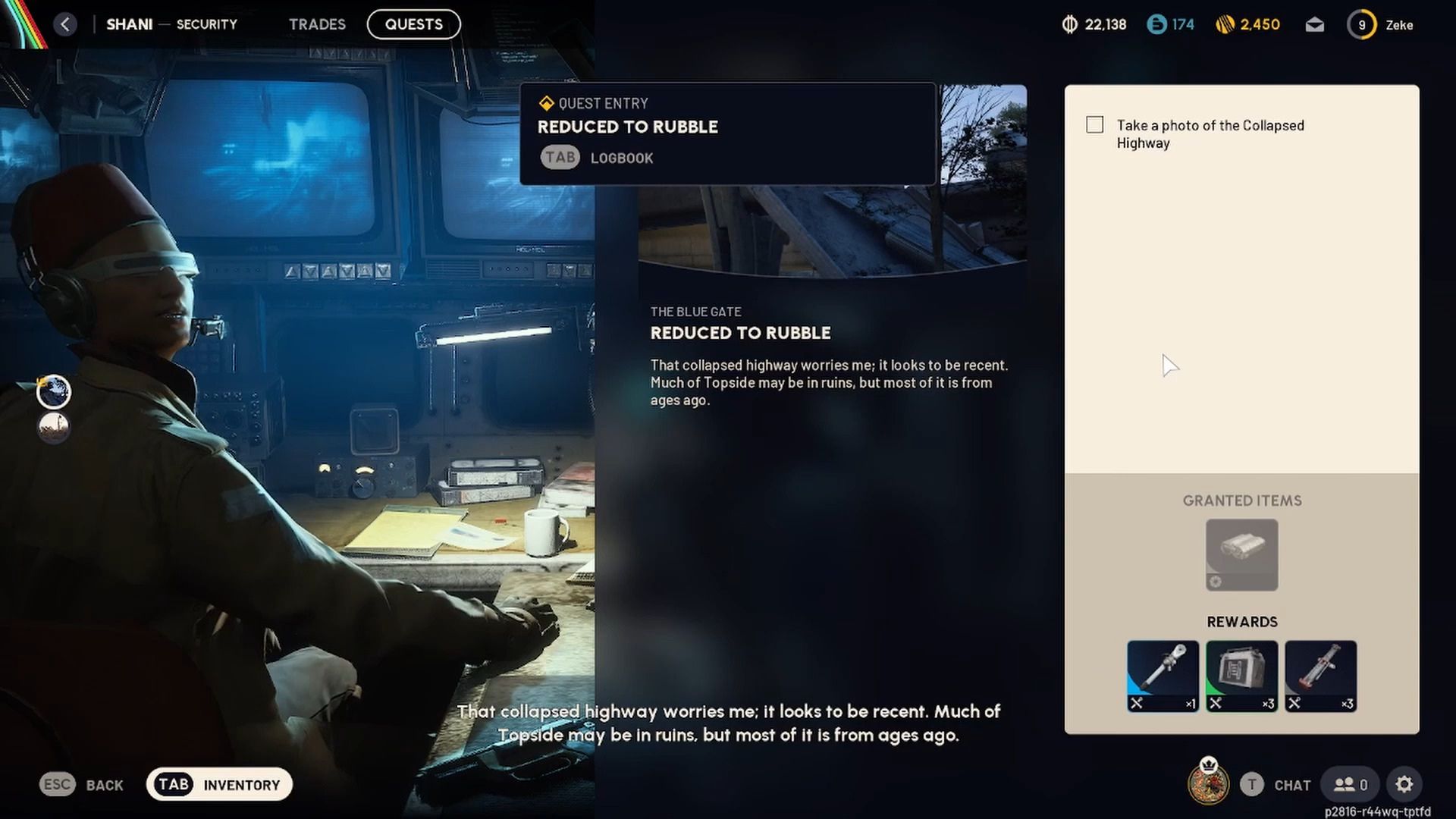 Arc Raiders Reduced to Rubble Quest Screen