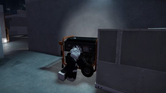 A player repairing a Generator in Roblox