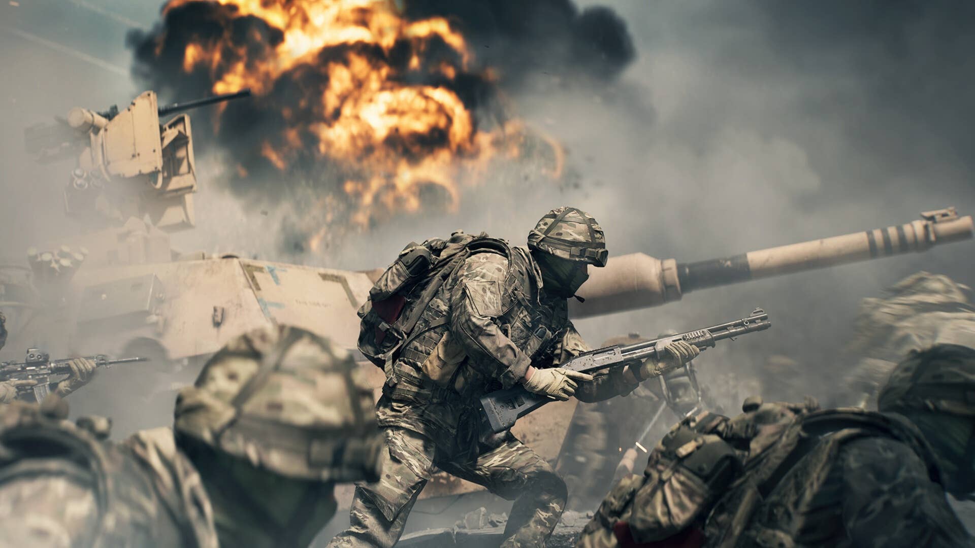 battlefield 6 soldiers running with tank