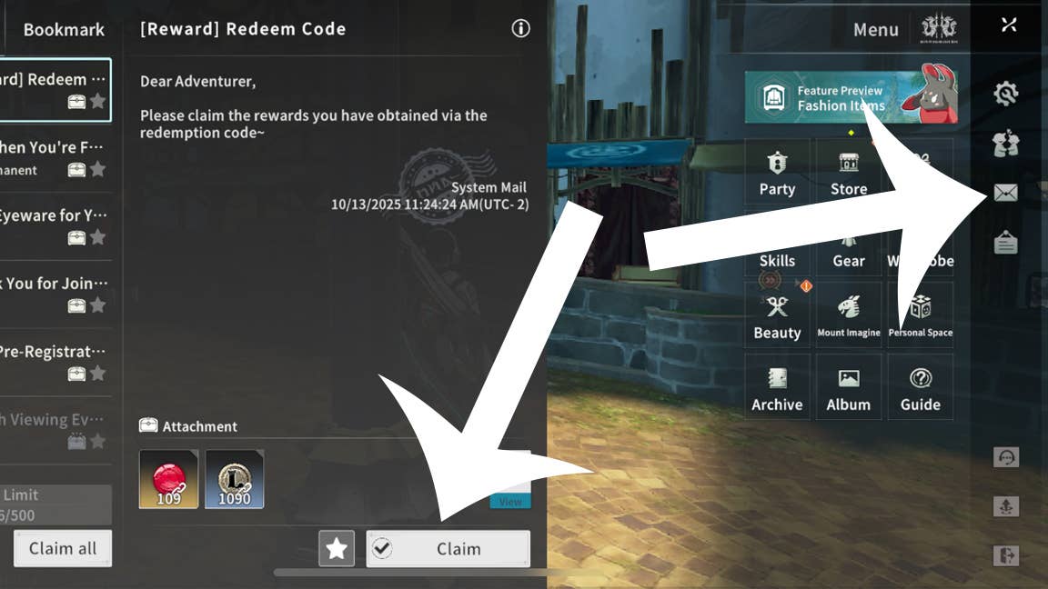 Inbox reward collection demonstration