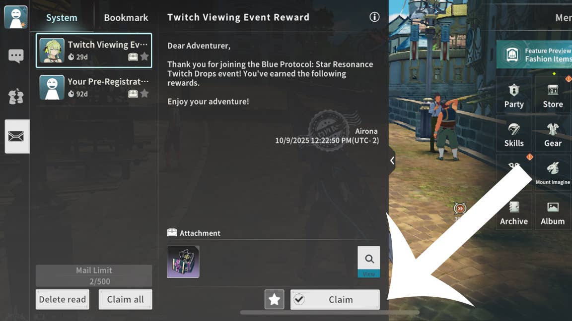 Stream reward collection process