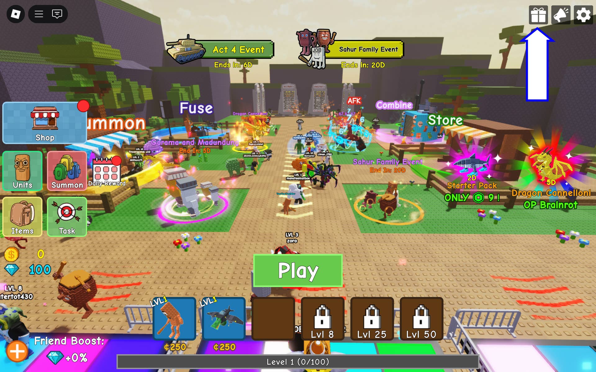 Interface location for code redemption