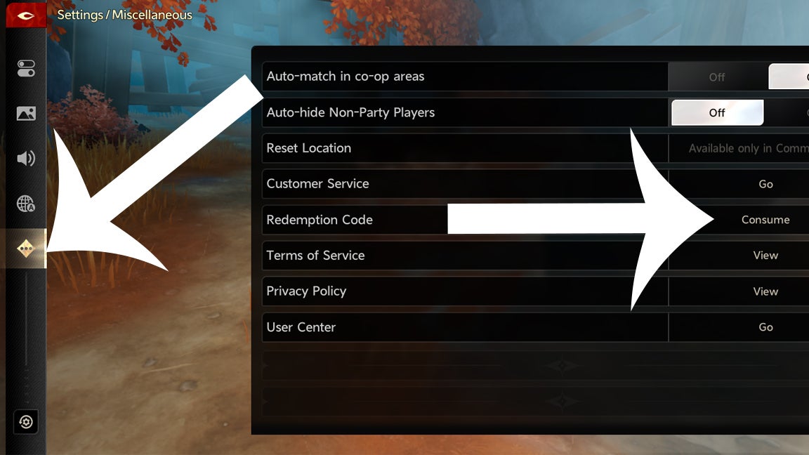 Redemption interface guide