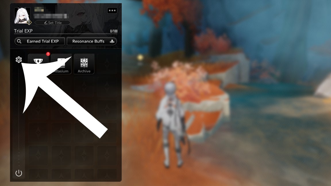 Settings access indicator