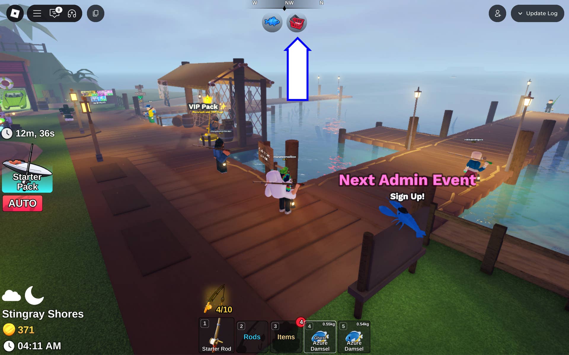 Interface navigation illustration showing store access