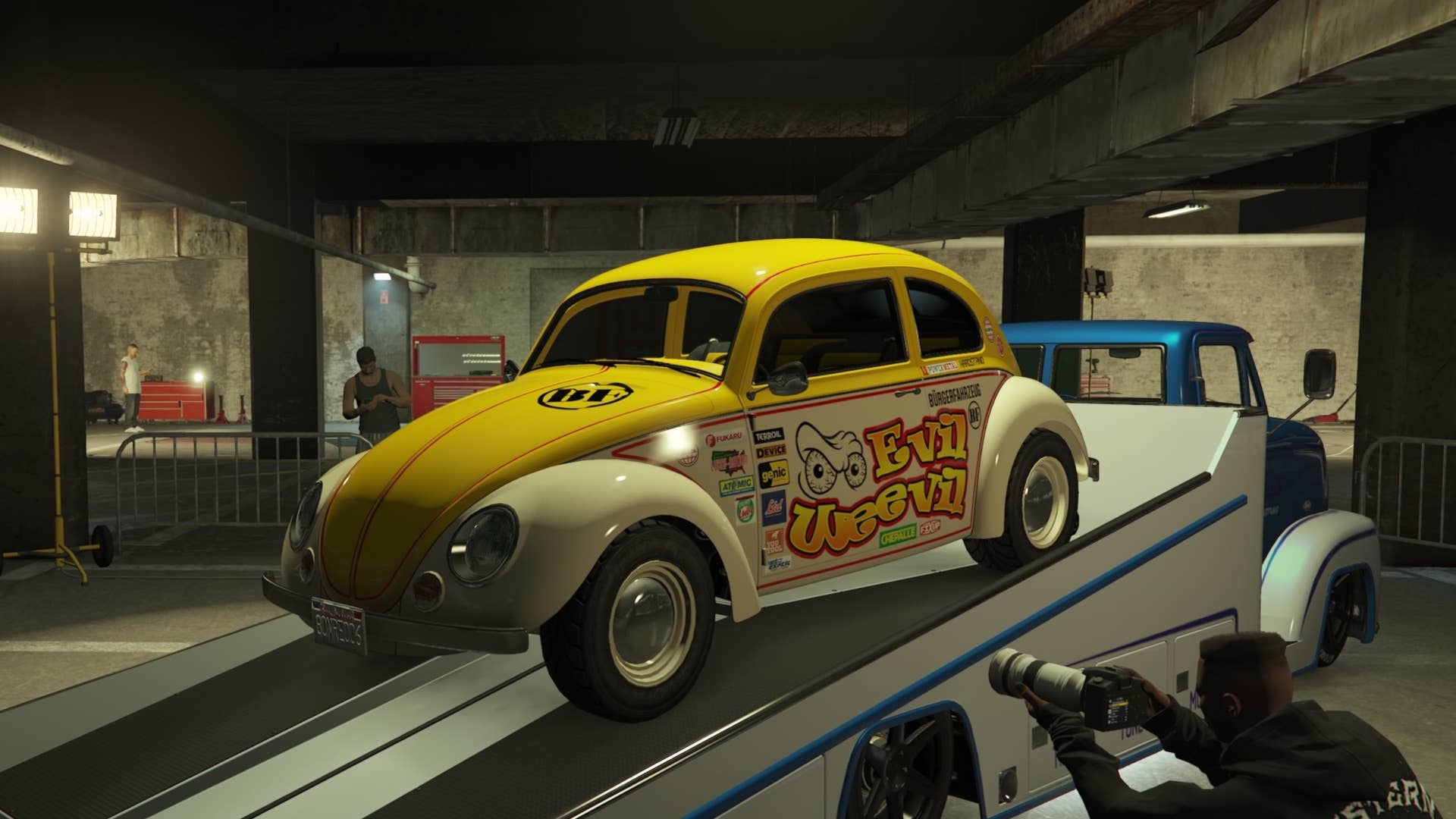 gta online yellow bf weevil slam van ls car meet