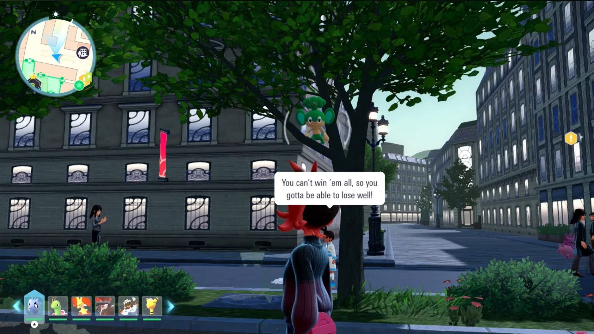 Explore the overworld of Lumiose City and look above trees (Image via The Pokemon Company/YouTube @Techno Trainer)