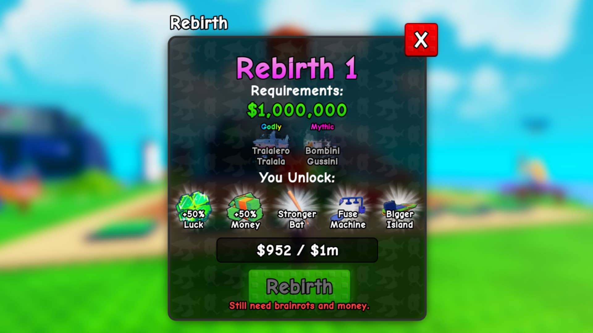 tier requirement display