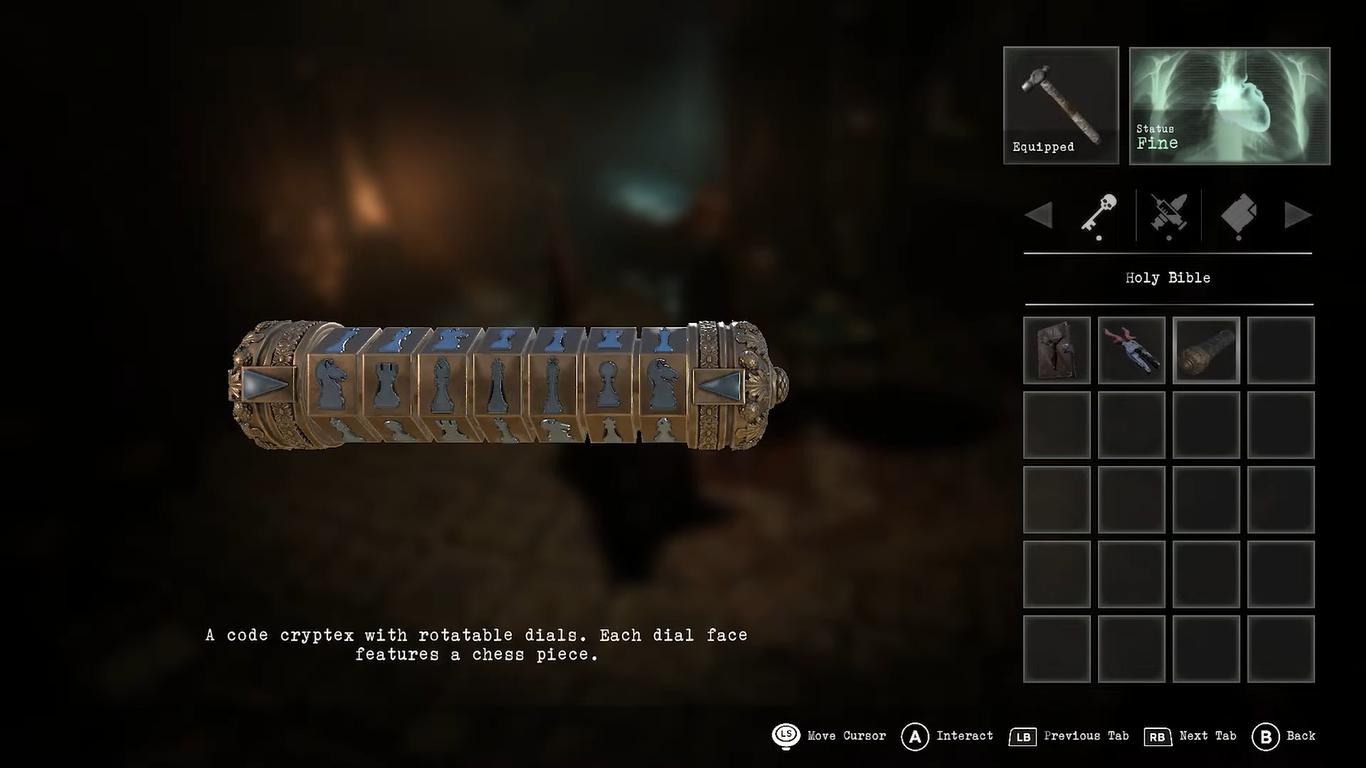 Tormented Souls 2,  Cryptex Puzzle (Chess Piece), PC, Screenshot, Gameplay