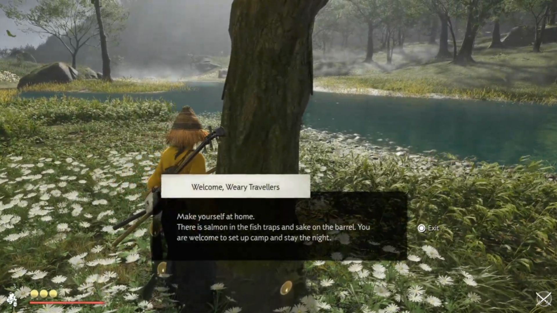 Yoshimoto's hidden encampment (Image Credit: Sony Interactive Entertainment | WoW Quests/YouTube)