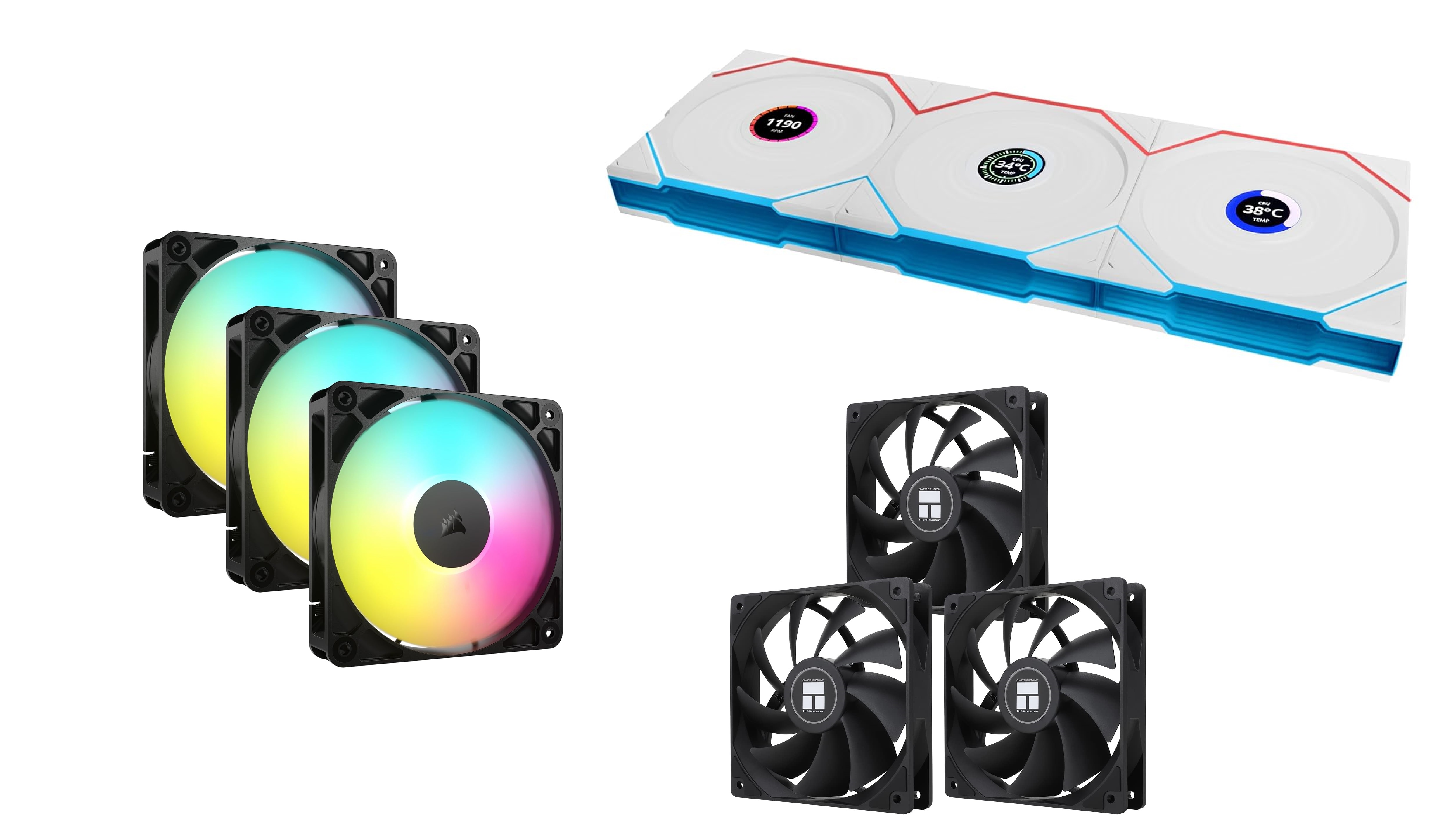 Picture of a collection of PC case fans