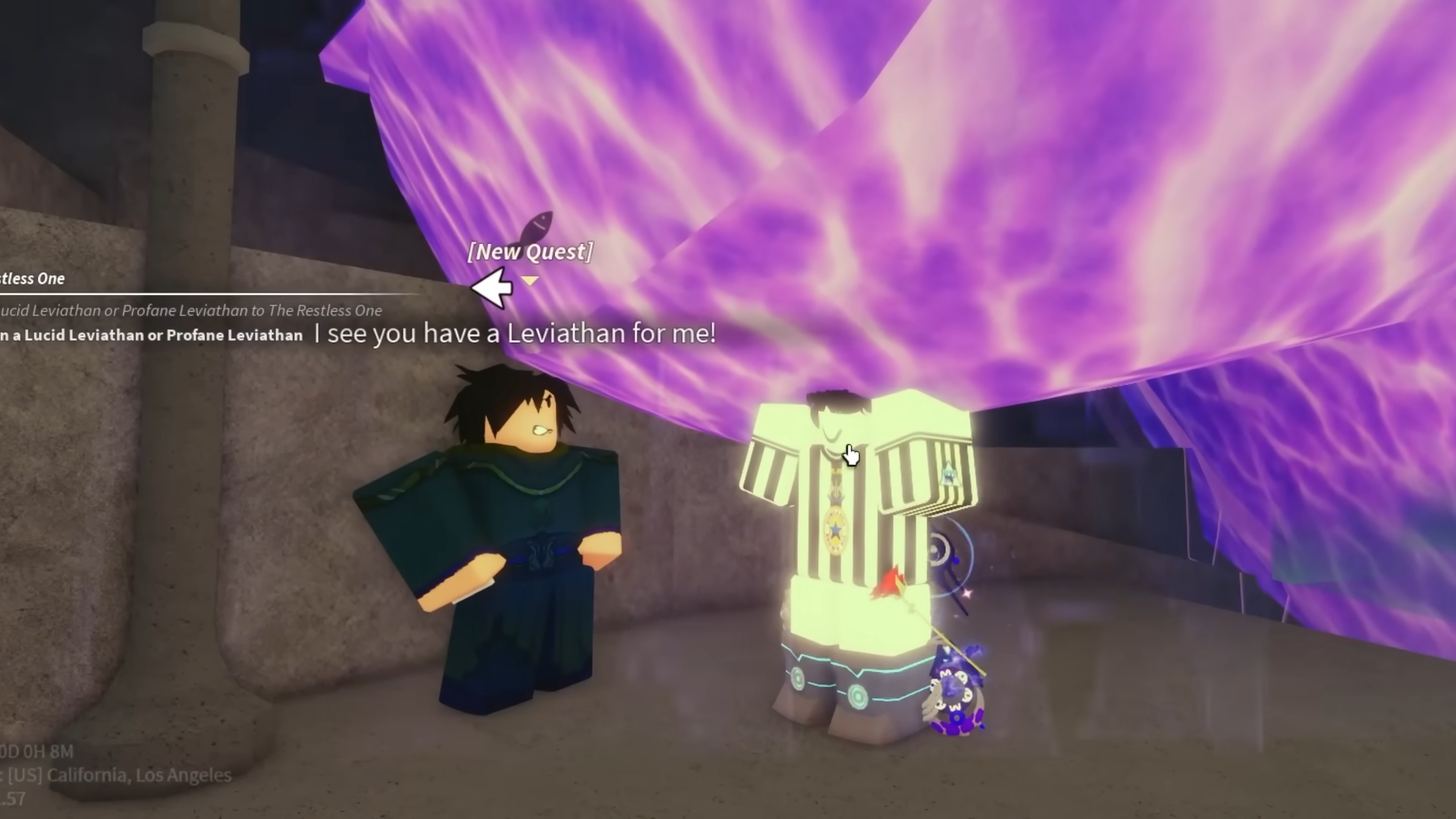 The Restless One NPC (Image via Roblox Corporation)