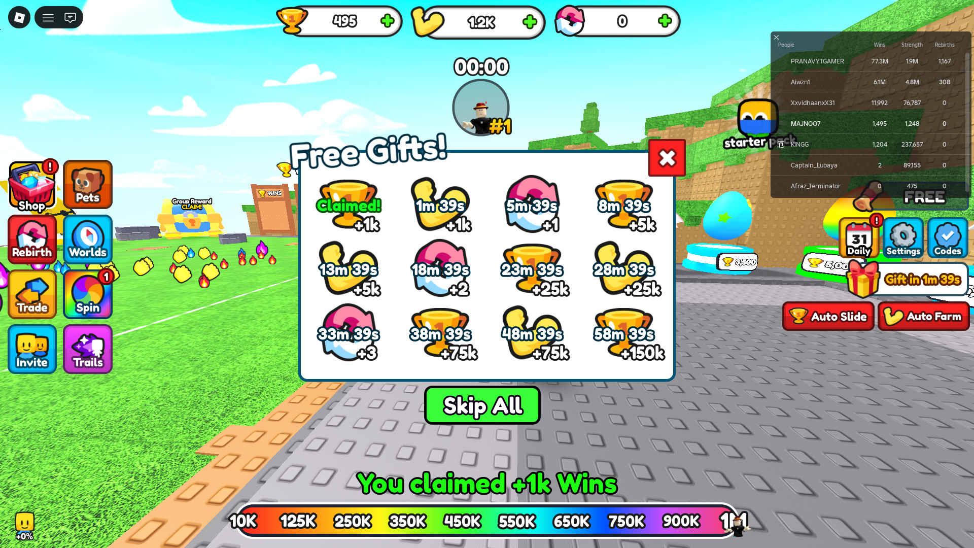 Redeeming codes interface