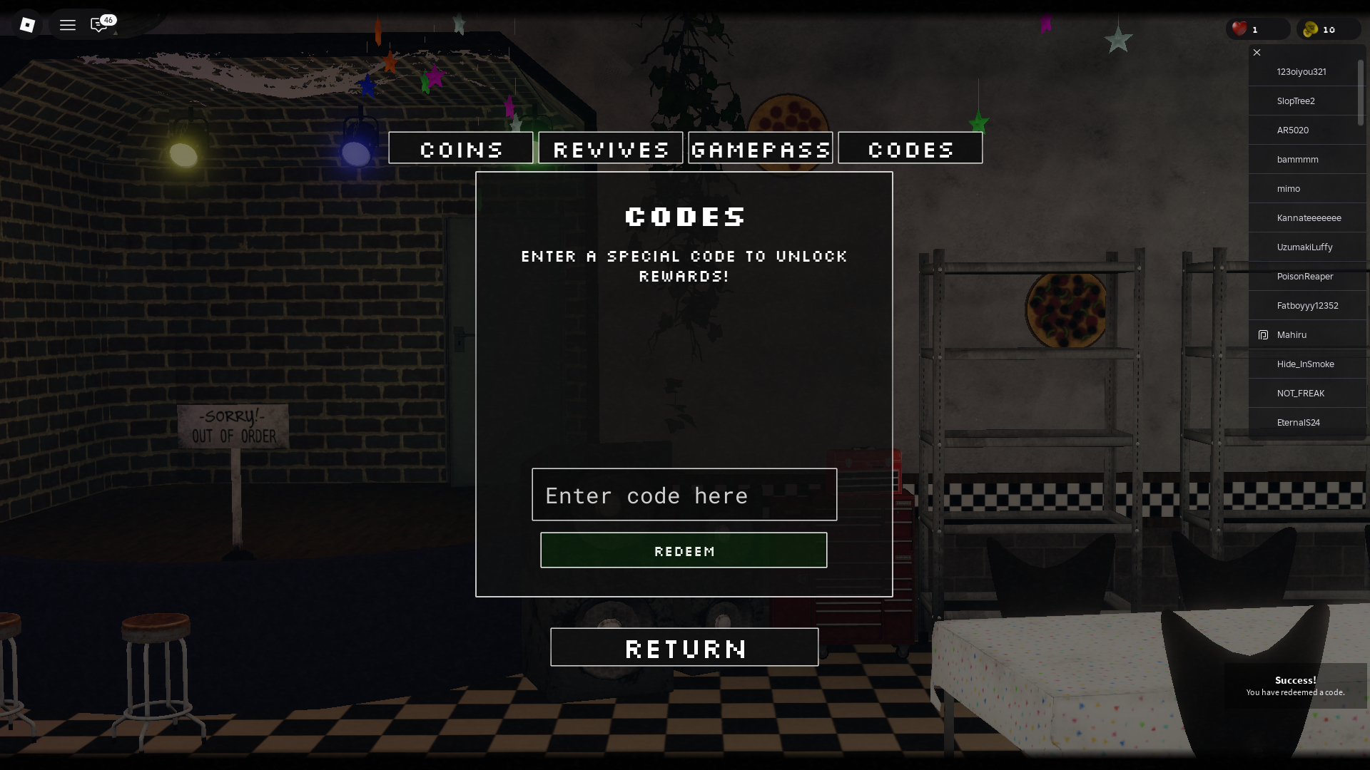 Gameplay screenshot from FNAF Eternal Nights
