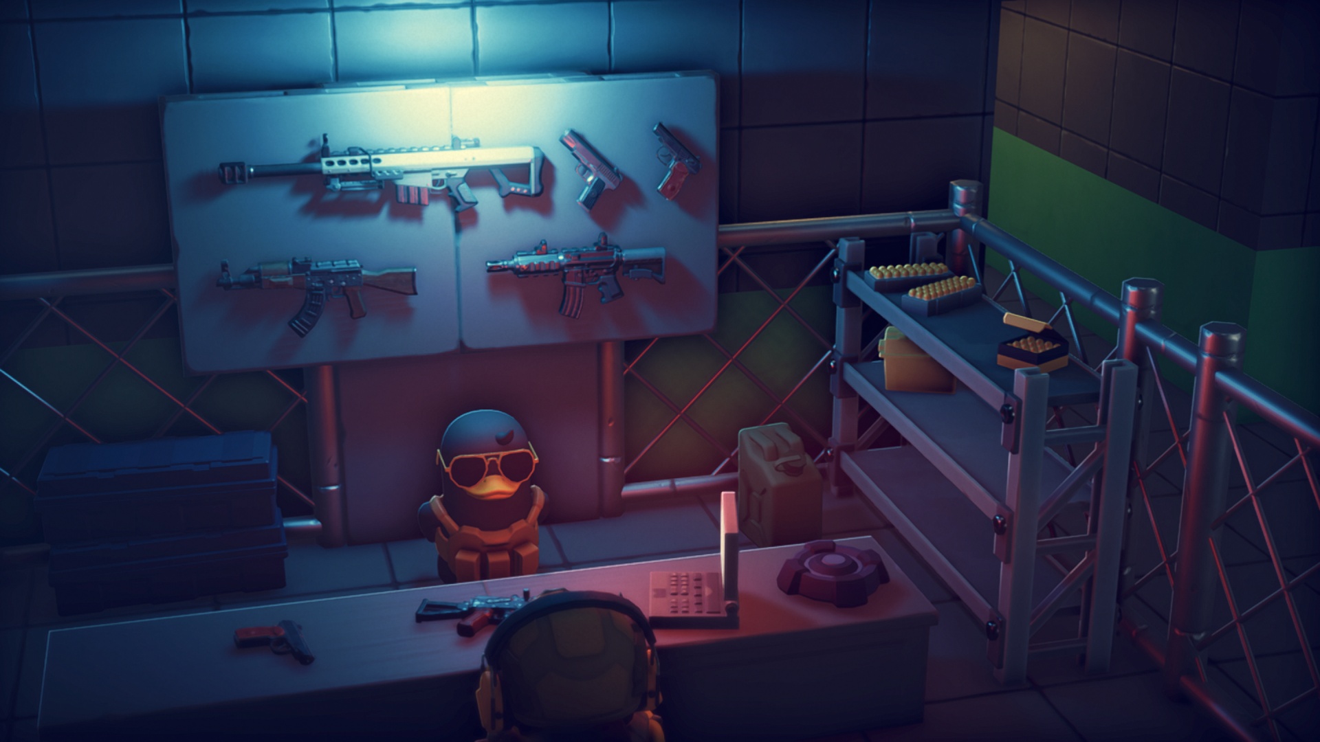 Crafting weapon shops using Eco Lamps in Escape From Duckov (Image via bilibili)
