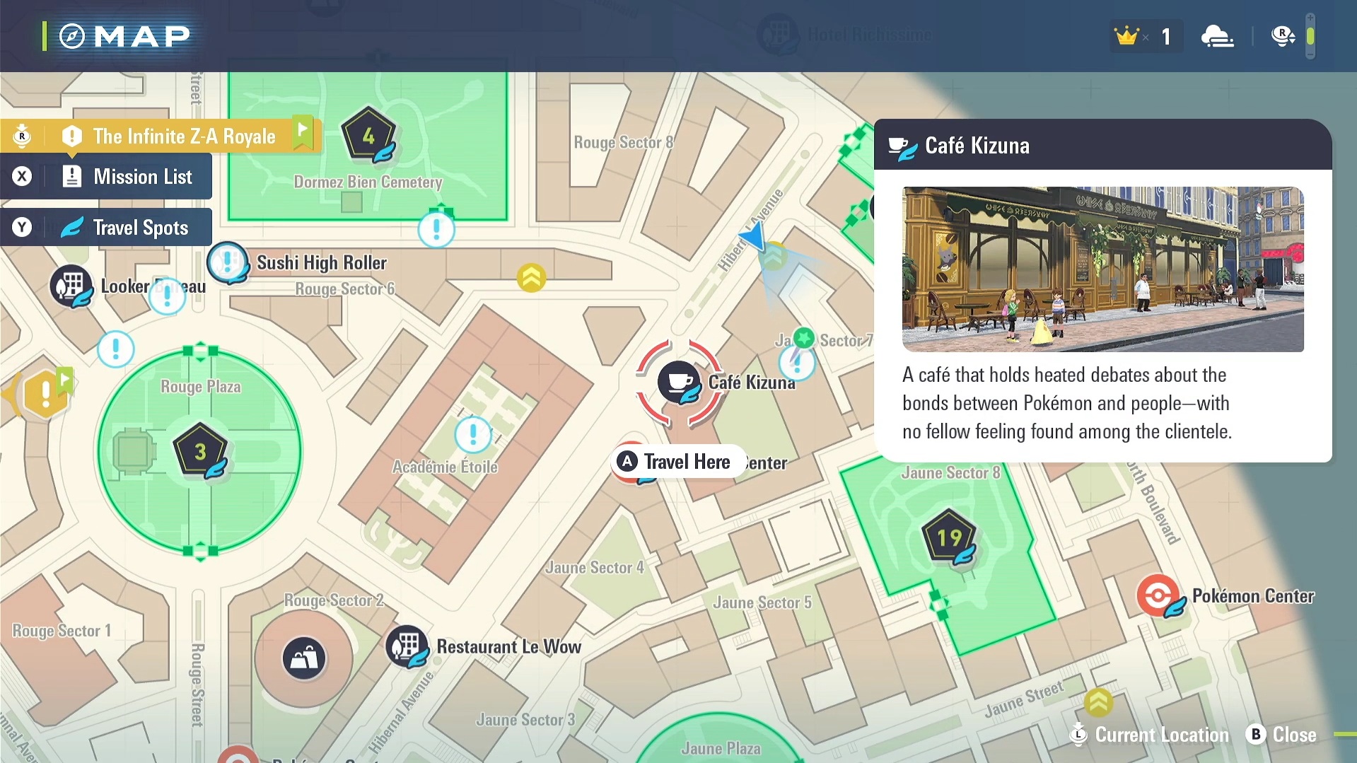 Reach the Holovator near Cafe Kizuna