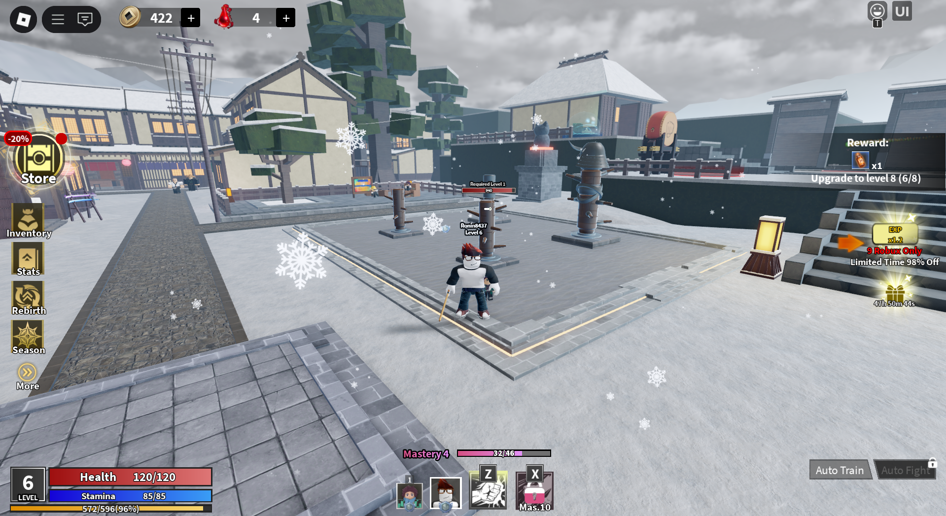 The lobby of Demon Warriors (Image via Roblox Corporation)