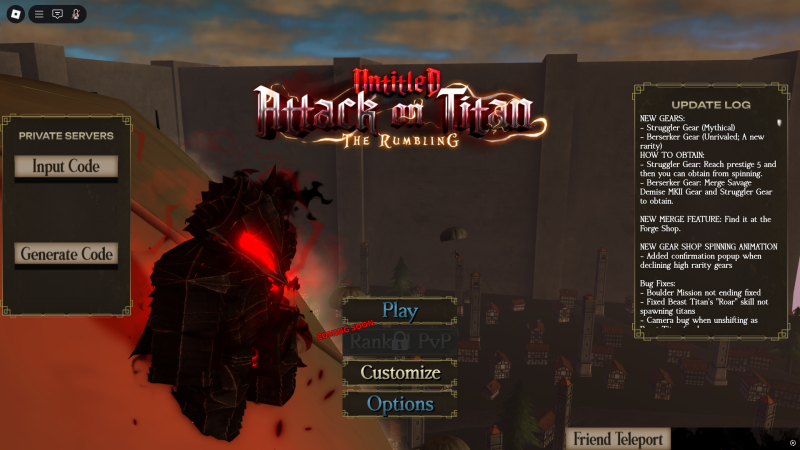 Untitled Attack on Titan Codes (November 2025)