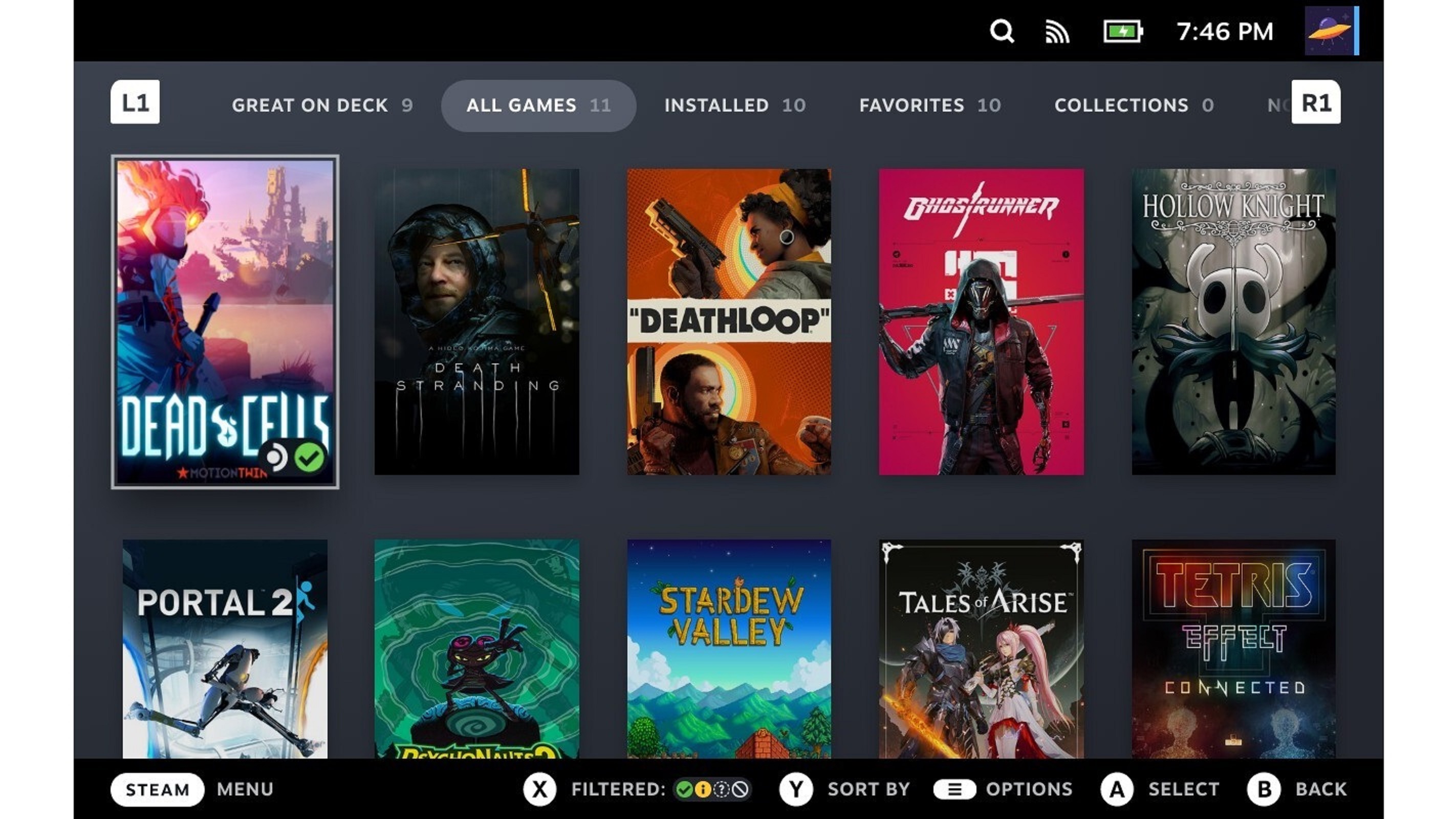 Picture of SteamOS's Gaming Mode homescreen