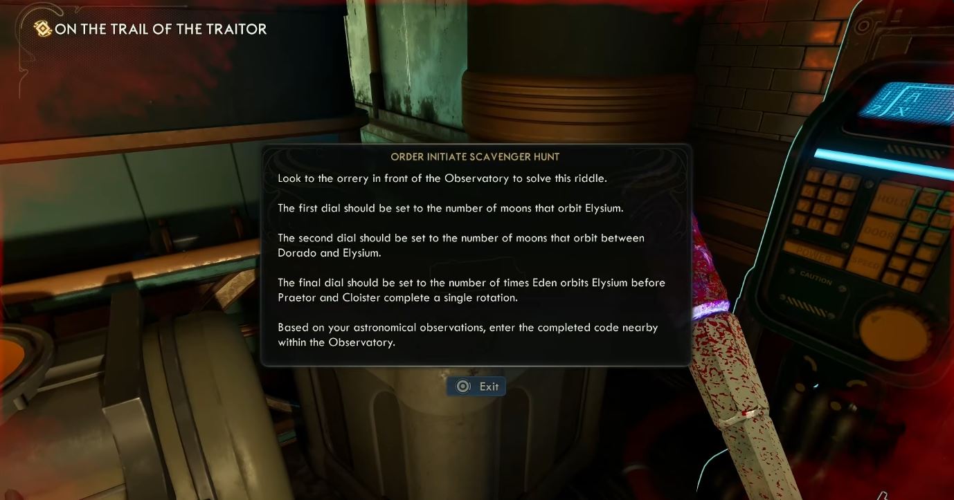 The Outer Worlds 2: Observatory Puzzle Solution