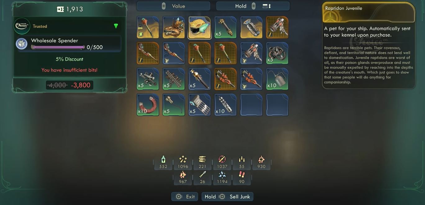 Purchase these pets from General Peddler at Unrelated Bric-A-Brac (Image via Xbox Game Studios | @LunarGaming/YouTube)